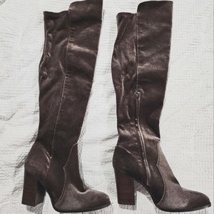 Gianni Bini Emelda velvet over the knee boots 10